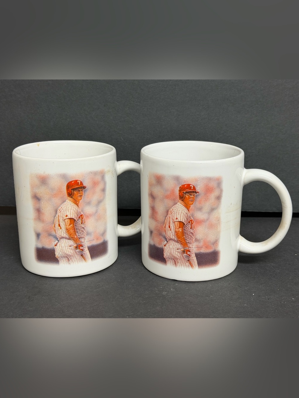 Pair of Kelly Russell Studios Lenny Dykstra Phillies ‘94 All-Star Game White Mug